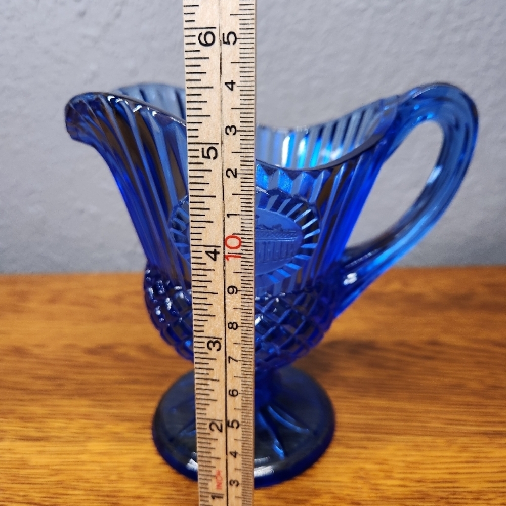 Fostoria for Avon Cobalt Blue Glass Creamer Pitcher 1976 - Picture 8 of 8